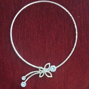 Silver Choker/Necklace with Butterfly Design